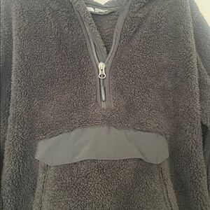 The North Face Black Quarter Zip Fleece Hoodie with Front Pocket